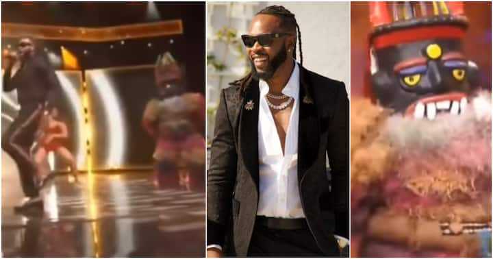 Flavour performs with masquerade at 15th Headies in America, Nigerians hail him